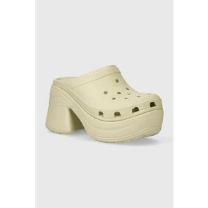 Crocs papuci Siren Clog femei, culoarea bej, cu platforma, 208547 imagine