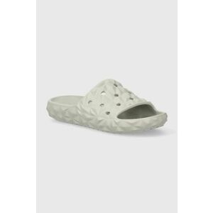 Crocs papuci Classic Geometric Slide V2 femei, culoarea gri, 209608 imagine