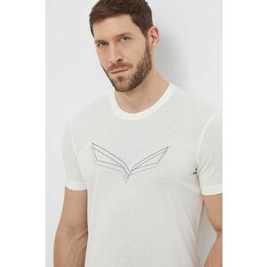 Salewa tricou sport Pure Eagle Frame Dry culoarea alb, cu imprimeu imagine