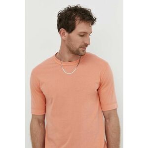 Drykorn tricou din bumbac barbati, culoarea portocaliu, neted imagine