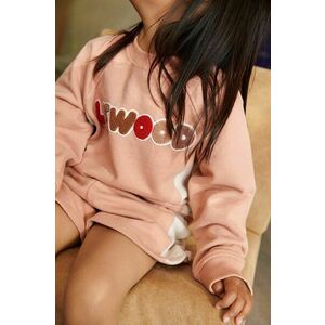 Liewood hanorac de bumbac pentru copii Aude Placement Sweatshirt culoarea roz, cu imprimeu imagine
