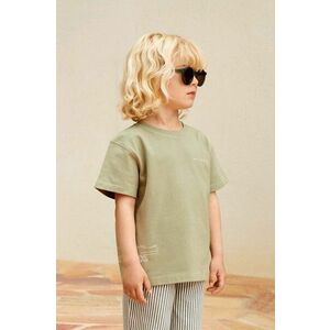 Liewood tricou de bumbac pentru copii Sixten Placement Shortsleeve T-shirt culoarea verde, neted imagine
