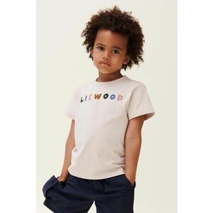 Liewood tricou de bumbac pentru copii Sixten Placement Shortsleeve T-shirt culoarea bej, neted imagine