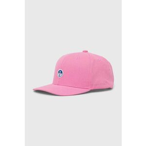 North Sails șapcă de baseball din bumbac culoarea roz, neted imagine