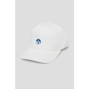 North Sails șapcă de baseball din bumbac culoarea alb, neted imagine