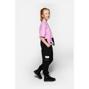 Coccodrillo pantaloni copii culoarea negru, cu imprimeu imagine