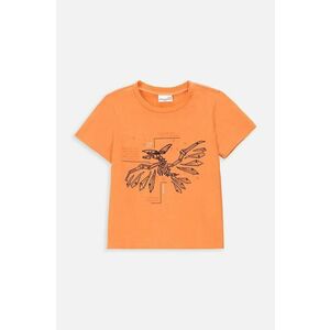 Coccodrillo tricou de bumbac pentru copii culoarea portocaliu, cu imprimeu imagine
