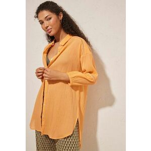 women'secret cămașă de plajă din bumbac PERFECT BEACH SETS culoarea portocaliu, 5547385 imagine