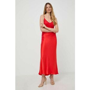 Bardot rochie culoarea rosu, maxi, drept imagine