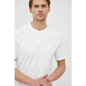 BOSS tricou din bumbac CASUAL culoarea alb, cu imprimeu 50472584 imagine
