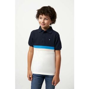 Mayoral tricouri polo din bumbac pentru copii culoarea albastru marin, modelator imagine