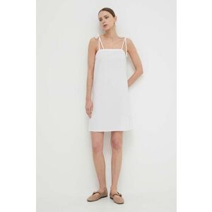 Max Mara Leisure rochie din bumbac culoarea alb, mini, evazati imagine