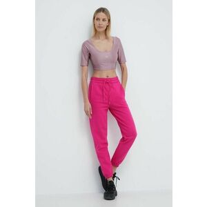 adidas by Stella McCartney pantaloni de trening culoarea roz, neted, IS1215 imagine
