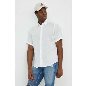 BOSS cămașă de in culoarea alb, cu guler clasic, regular 50515156 imagine