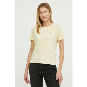 Tommy Jeans tricou din bumbac femei, culoarea galben DW0DW14616 imagine