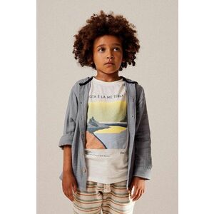 zippy tricou de bumbac pentru copii culoarea bej, cu imprimeu imagine