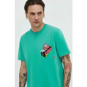 Superdry tricou din bumbac barbati, culoarea verde, cu imprimeu imagine