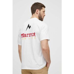 Marmot tricou sport Marmot For Life culoarea alb, cu imprimeu imagine