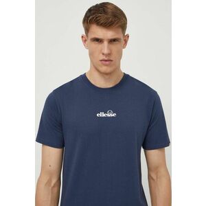 Ellesse tricou din bumbac Ollio Tee barbati, culoarea albastru marin, cu imprimeu, SHP16463 imagine