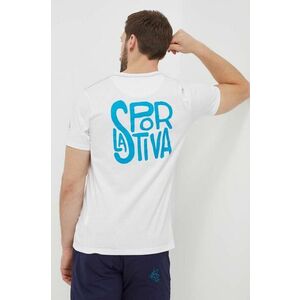LA Sportiva tricou Back Logo barbati, culoarea alb, cu imprimeu, F04000000 imagine