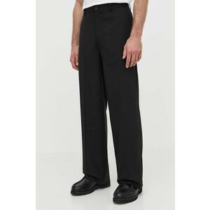 Samsoe Samsoe pantaloni din lana culoarea negru, drept imagine