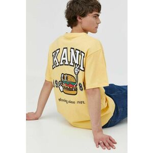 Karl Kani tricou din bumbac barbati, culoarea galben, cu imprimeu imagine