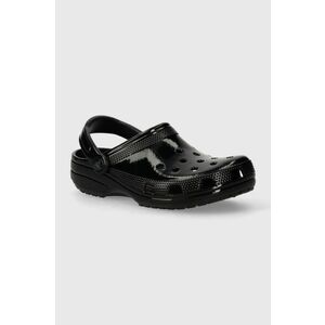 Crocs papuci Classic High Shine Clog femei, culoarea negru, 209609 imagine