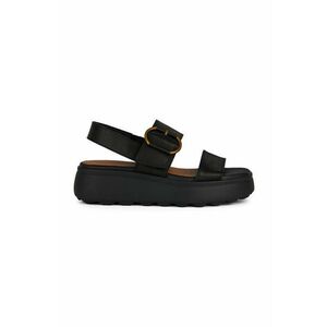 Geox sandale de piele D SPHERICA EC4.1 S femei, culoarea negru, cu platforma, D45D4B 00043 C9999 imagine