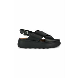 Geox sandale de piele D SPHERICA EC4.1 S femei, culoarea negru, cu platforma, D45D4A 00085 C9999 imagine
