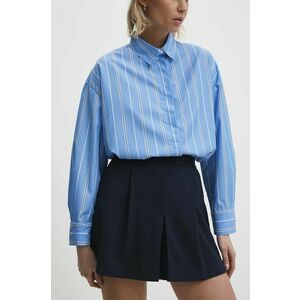 Answear Lab fustă pantaloni culoarea albastru marin, neted, high waist imagine
