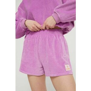 Billabong pantaloni scurti femei, culoarea violet, cu imprimeu, high waist, EBJNS00108 imagine