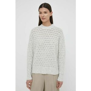 Samsoe Samsoe pulover de lana SAANOUR femei, culoarea gri, light, F24100071 imagine