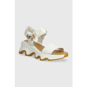 Sorel sandale de piele KINETIC IMPACT Y-STRAP H femei, culoarea alb, cu platforma, 2030461125 imagine