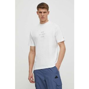 New Balance tricou din bumbac barbati, culoarea alb, cu imprimeu, MT41519WT imagine