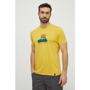 LA Sportiva tricou Cinquecento barbati, culoarea galben, cu imprimeu, N55735735 imagine