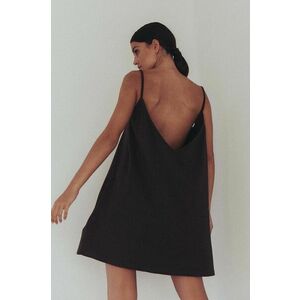 MUUV. rochie din bumbac sukienka #SURFGIRL culoarea maro, mini, oversize imagine