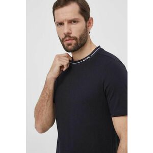 Boss tricou din bumbac culoarea albastru marin, neted imagine