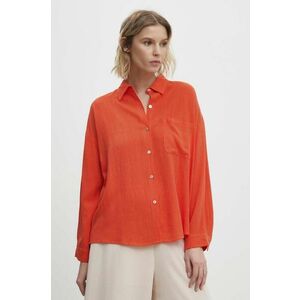 Answear Lab camasa de in culoarea portocaliu, cu guler clasic, relaxed imagine