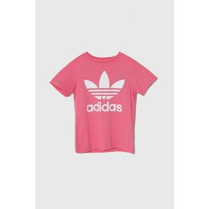 adidas Originals tricou de bumbac pentru copii TREFOIL TEE culoarea roz imagine