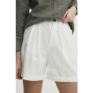 Answear Lab pantaloni scurți cu in culoarea alb, neted, high waist imagine