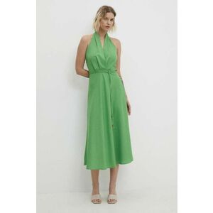 Answear Lab rochie din in culoarea verde, maxi, evazati imagine
