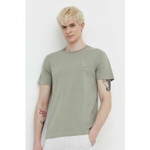 Abercrombie & Fitch tricou din bumbac barbati, culoarea verde, neted imagine