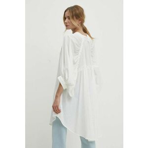 Answear Lab camasa din bumbac femei, culoarea alb, cu guler stand-up, relaxed imagine