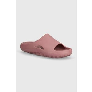 Crocs papuci Mellow Slide femei, culoarea roz, cu platforma, 208392 imagine