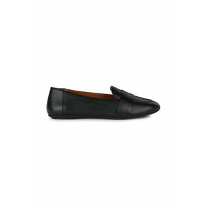 Geox Pantofi de piele femei, culoarea negru, cu toc plat imagine