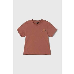The North Face tricou de bumbac pentru copii RELAXED GRAPHIC TEE 2 culoarea maro imagine
