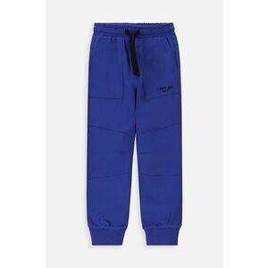 Coccodrillo pantaloni de trening din bumbac pentru copii culoarea albastru marin, neted imagine