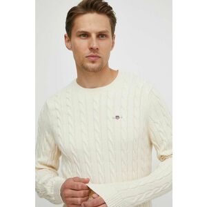 Gant pulover de bumbac culoarea bej, light imagine