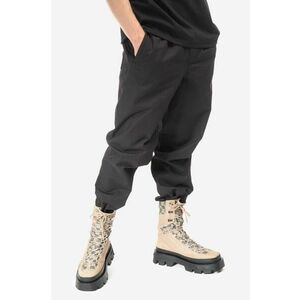Wood Wood pantaloni de bumbac Stanley Crispy Check Trousers culoarea negru, drept 12235008.5274-BLACK imagine