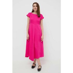 Weekend Max Mara rochie din amestec de in culoarea roz, maxi, evazați 2415220000000 imagine